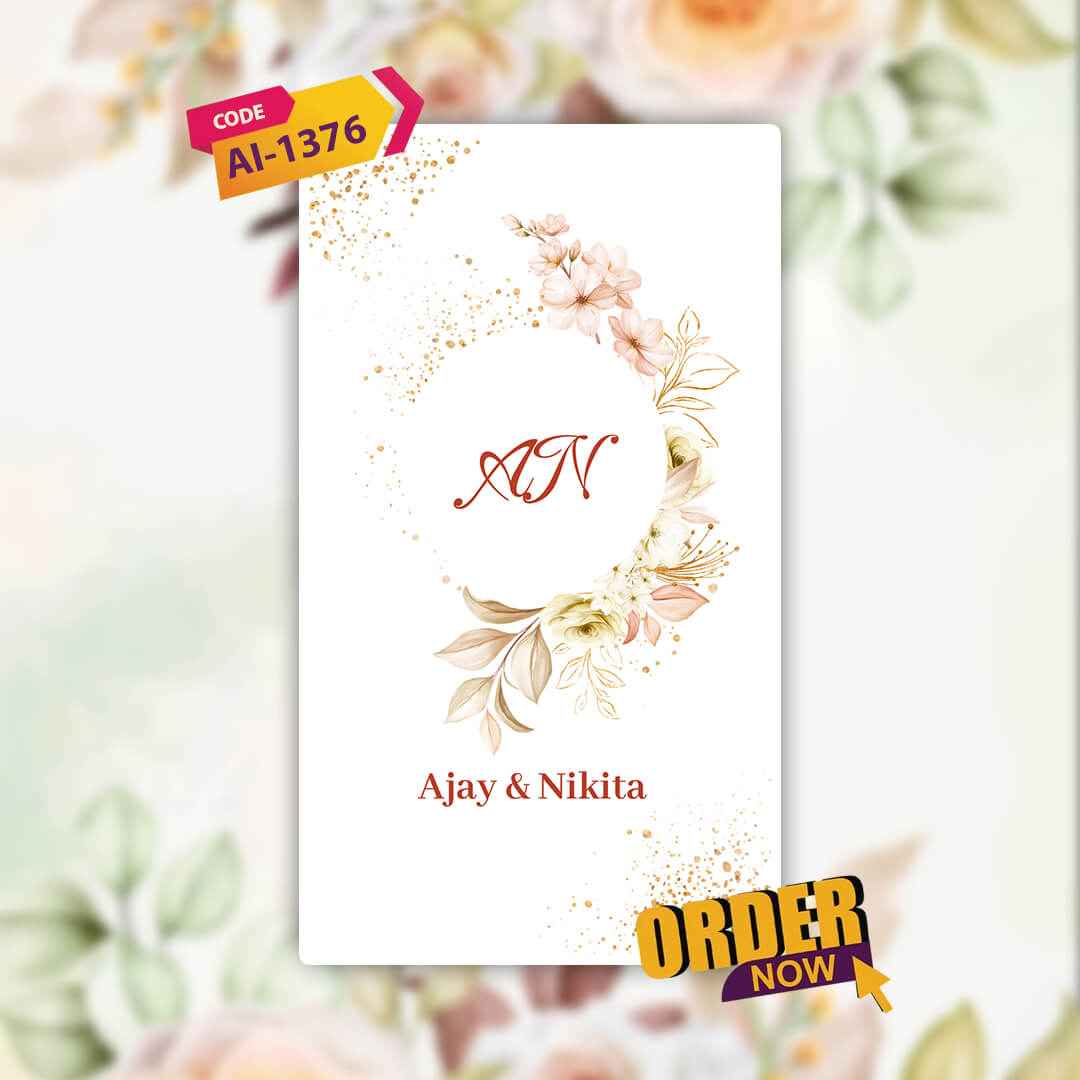 Digital Wedding Invitation Video | Beautifully crafted |AI-1376