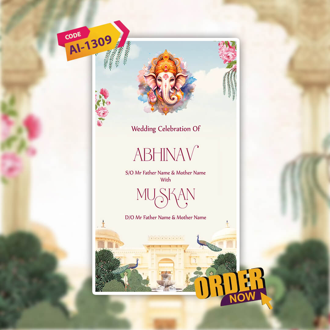 Digital Wedding Invitation Video | Custom Animation | AI-1309