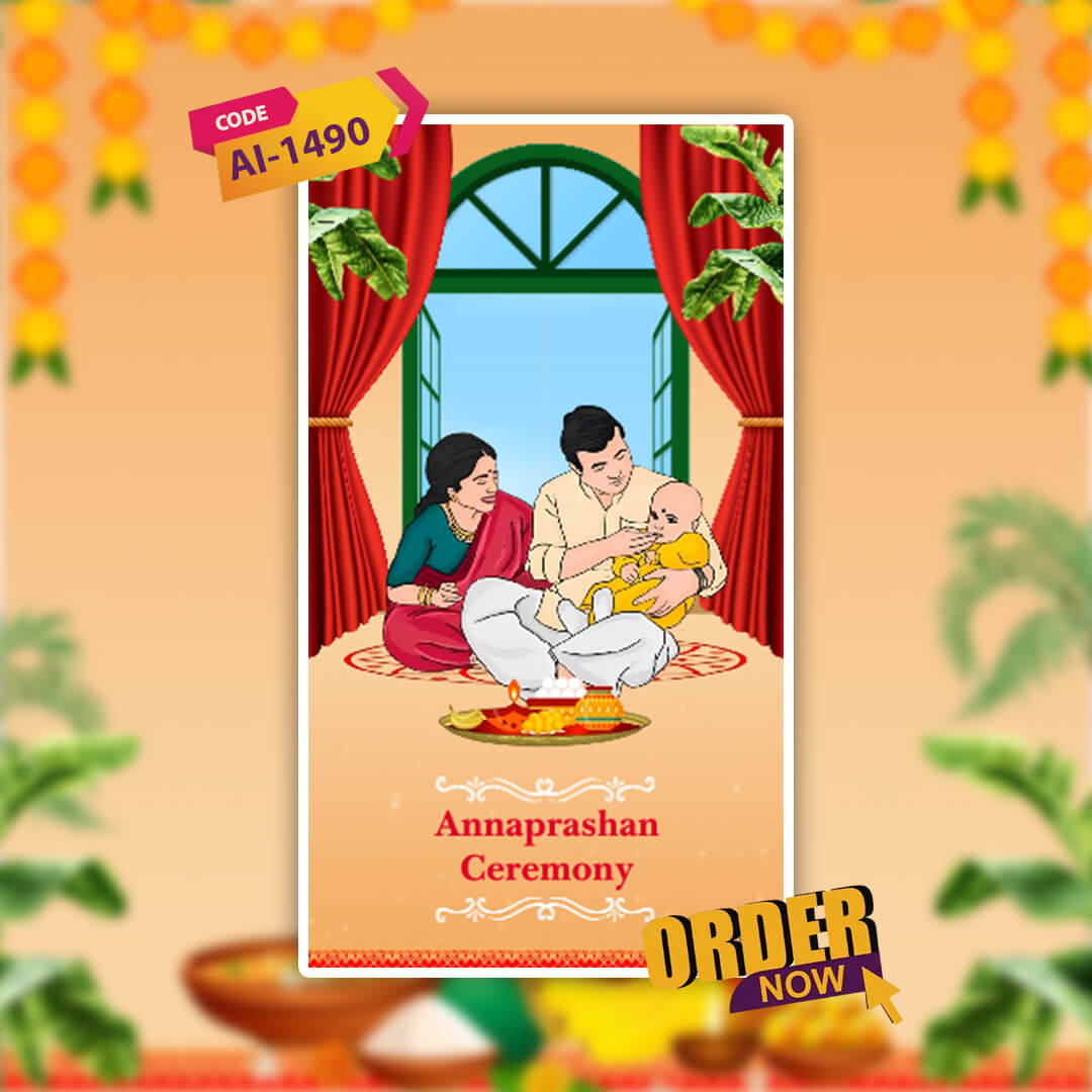 Annaprashan Invitation Video | Rice Ceremony Invitation | AI-1490