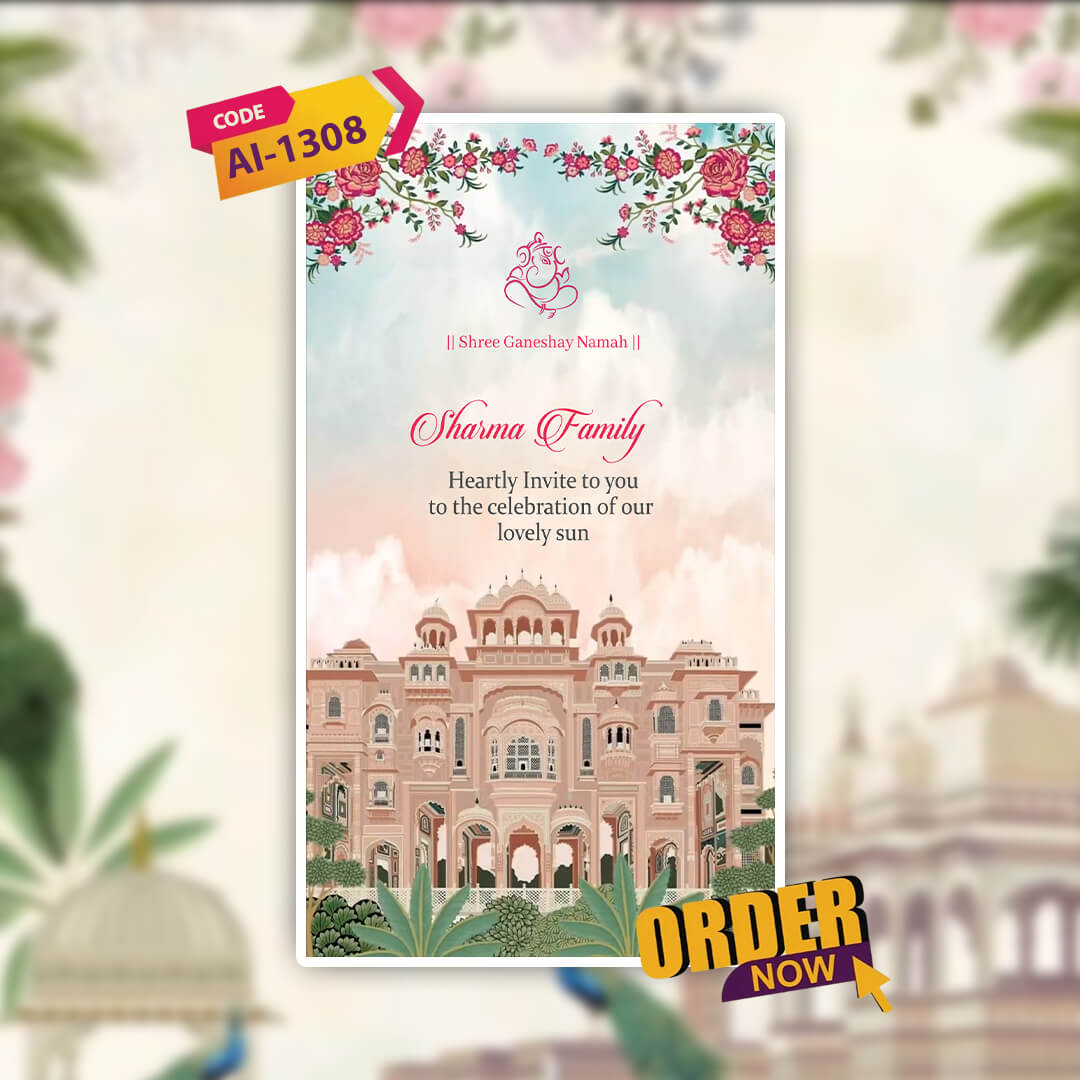 Digital Wedding Invitation Video | Classic theme | AI-1308