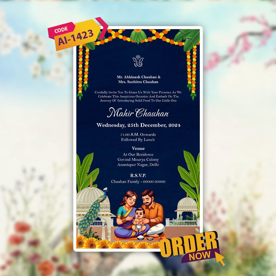 Annaprashan Invitation Video | Rice Ceremony Invitation | AI-1423