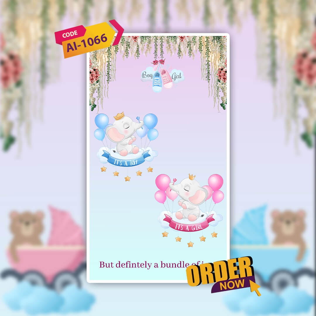 custom white background baby shower e-invitation
