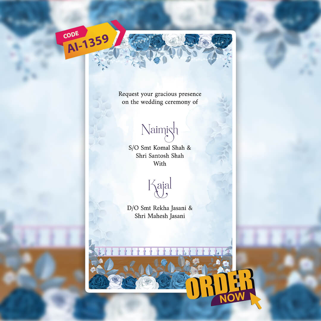 Digital Wedding Invitation Video | Artistic theme | AI-1359