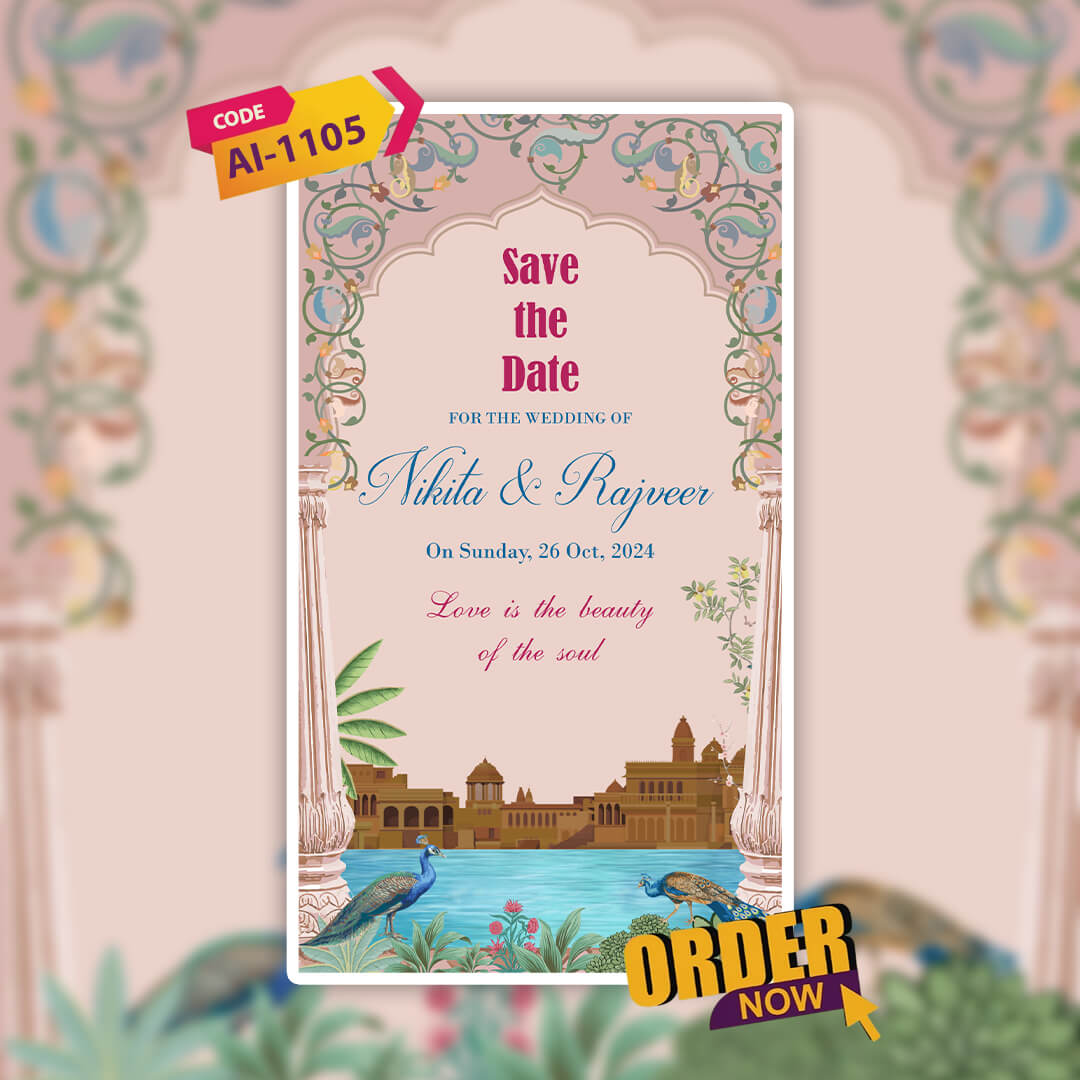 Save The Date Invitation Video & Days to Go Invites | Romantic | AI-1105