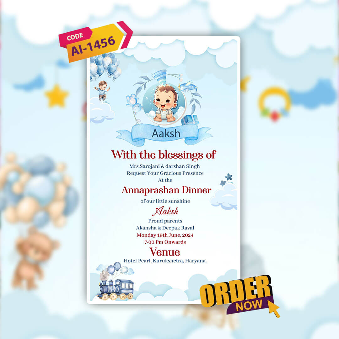 Annaprashan Invitation Video | Rice Ceremony Invitation | AI-1456