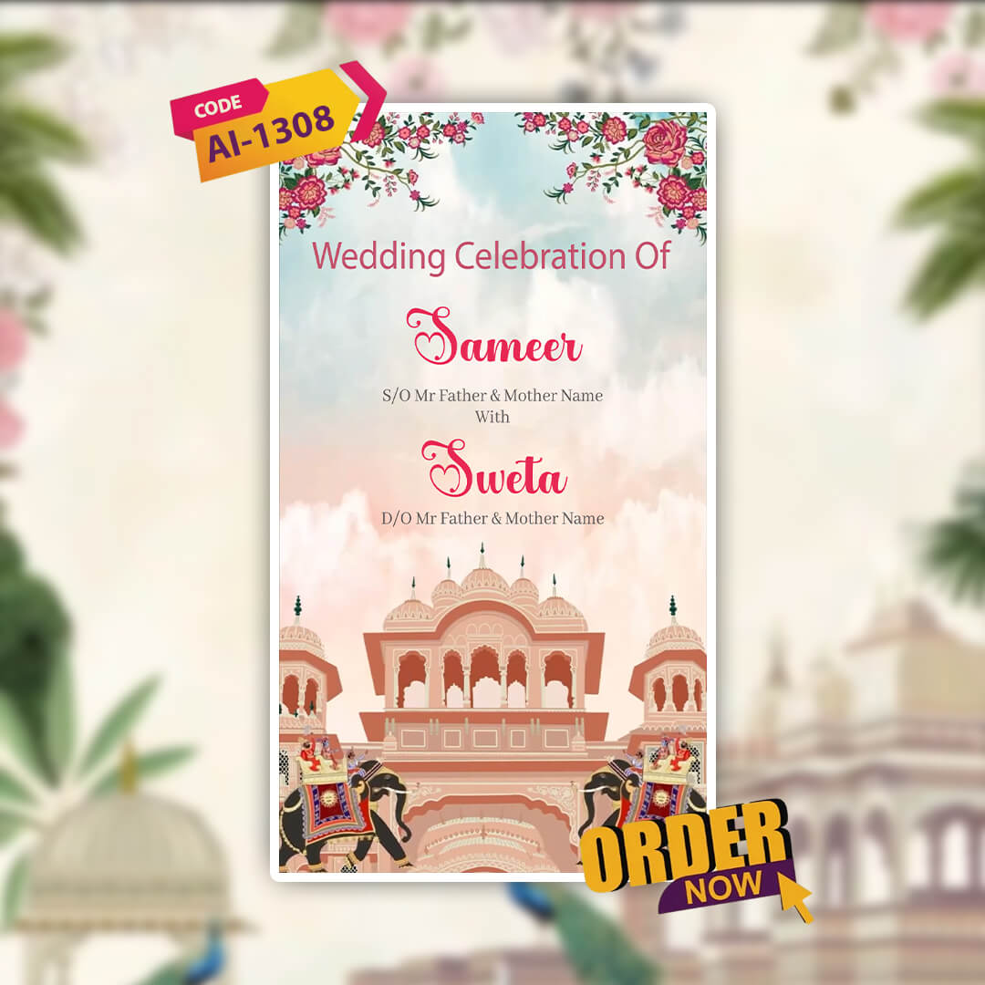Digital Wedding Invitation Video | Classic theme | AI-1308