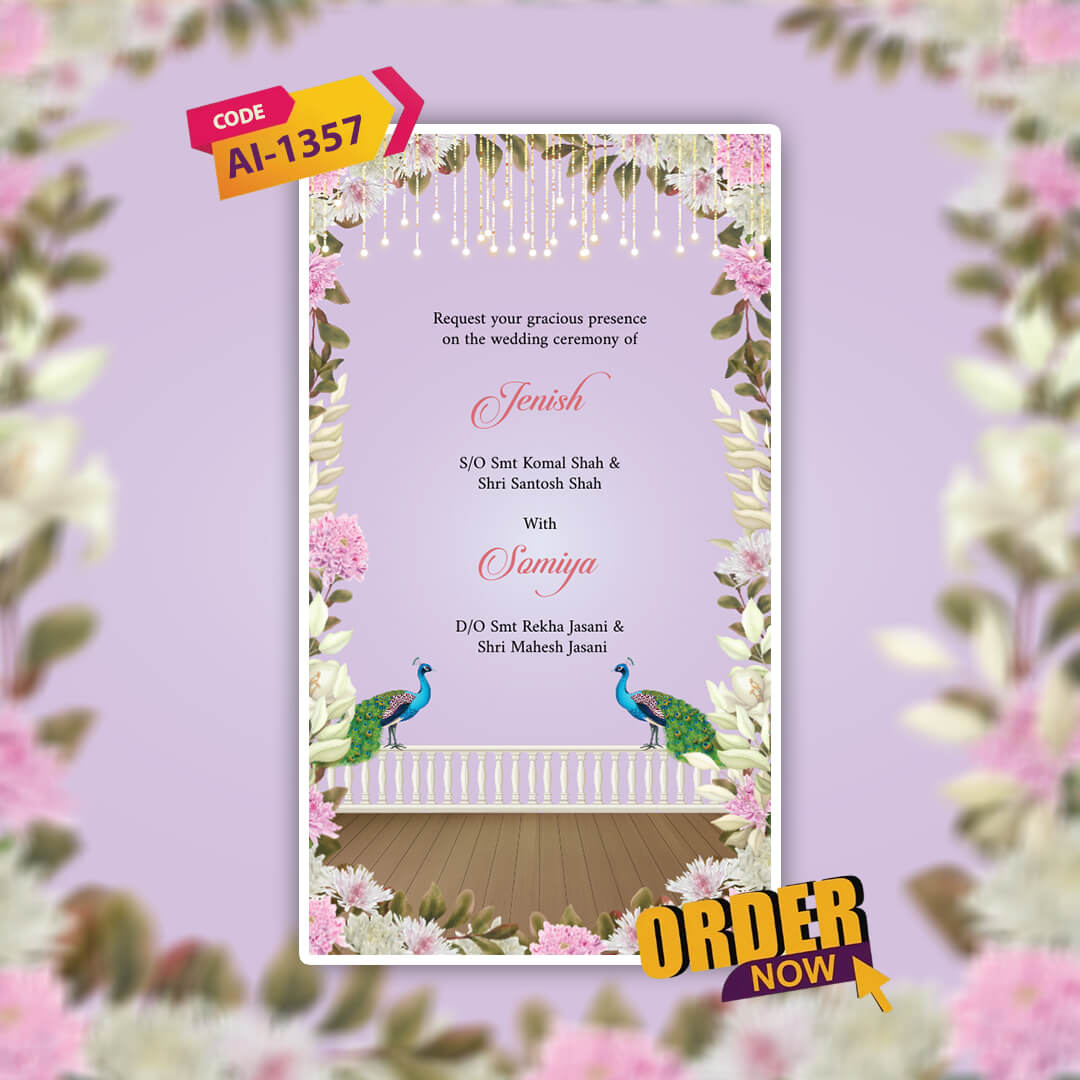 Digital Wedding Invitation Video | Romantic Theme |AI-1357