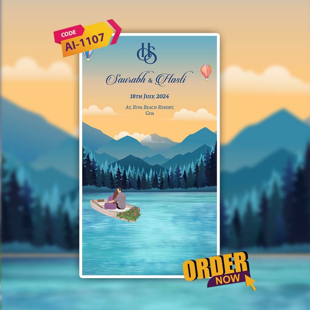 Save The Date Invitation Video & Days to Go Invites | River | AI-1107