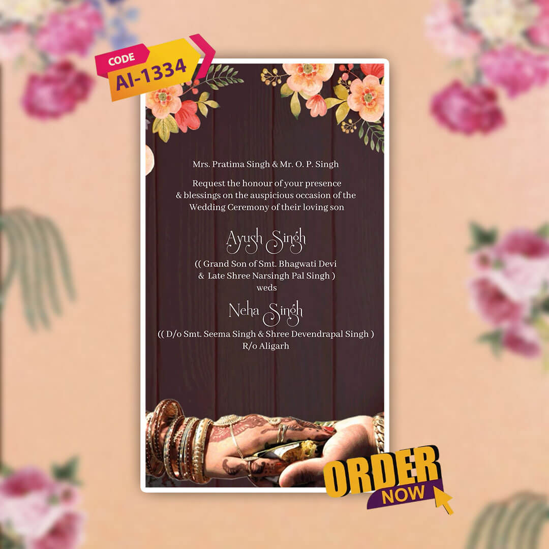 Digital Wedding Invitation Video | Joyful Design | AI-1334