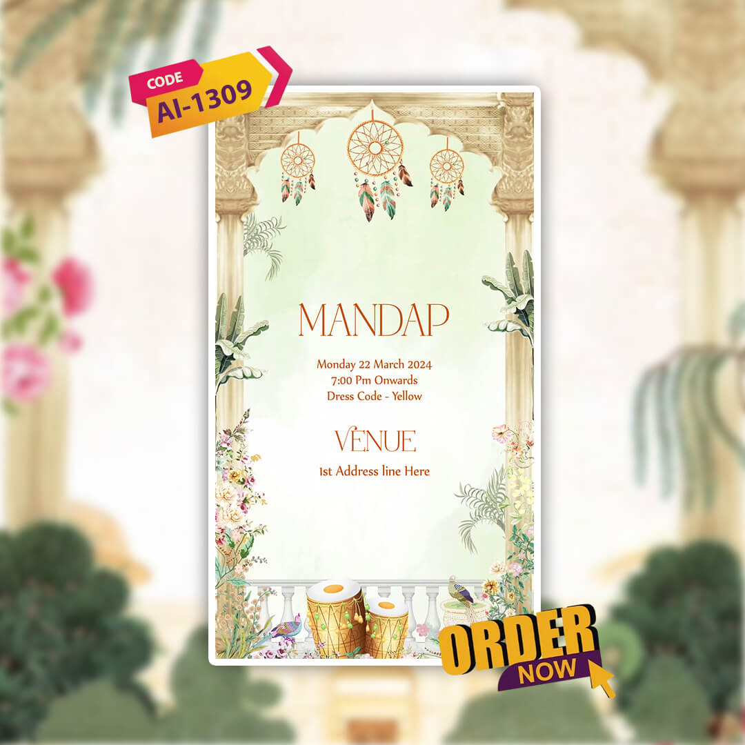 Digital Wedding Invitation Video | Custom Animation | AI-1309