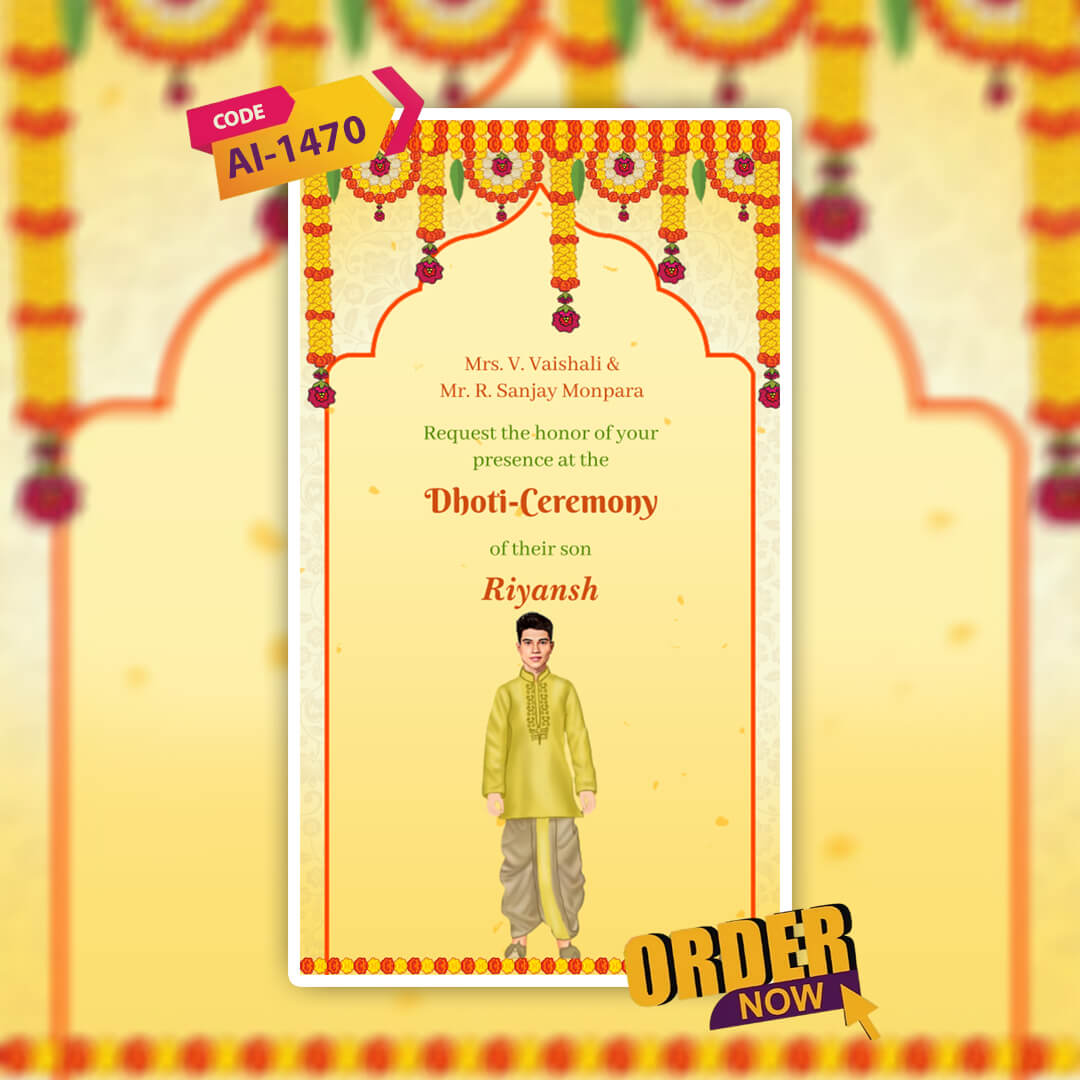 Dhoti Ceremony Invitation Video | Custom Theme | AI-1470