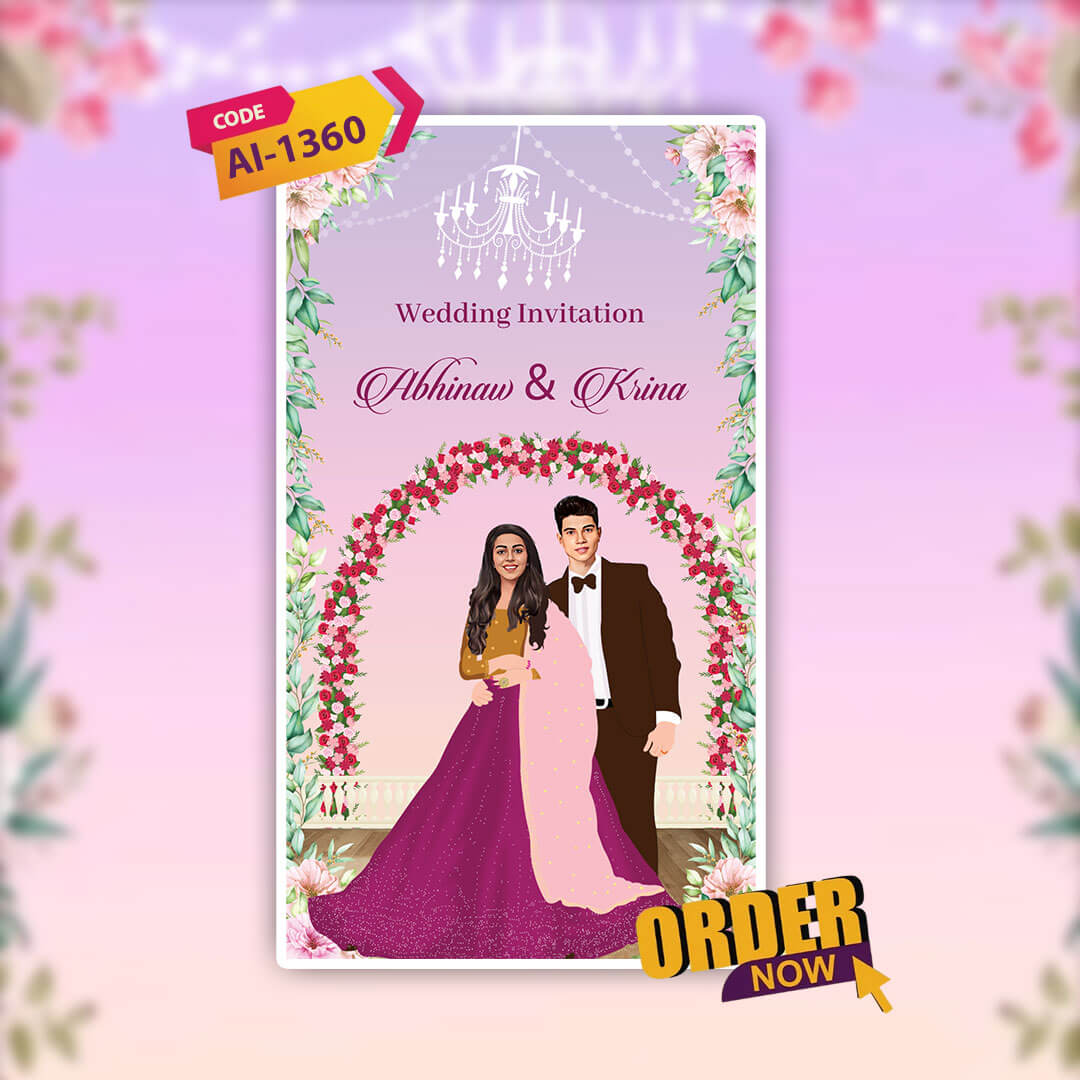 Digital Wedding Invitation Video | Elegance in Motion | AI-1360