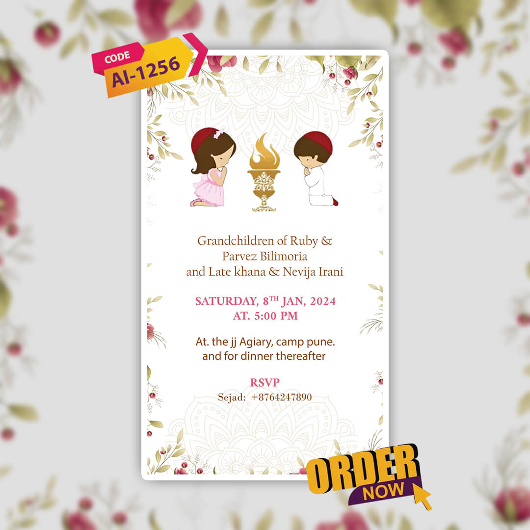 Navjote Ceremony Invitation Video | Parsi Navjote | AI-1256