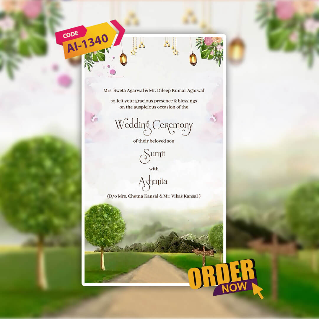 Digital Wedding Invitation Video | Garden Bliss| AI-1340