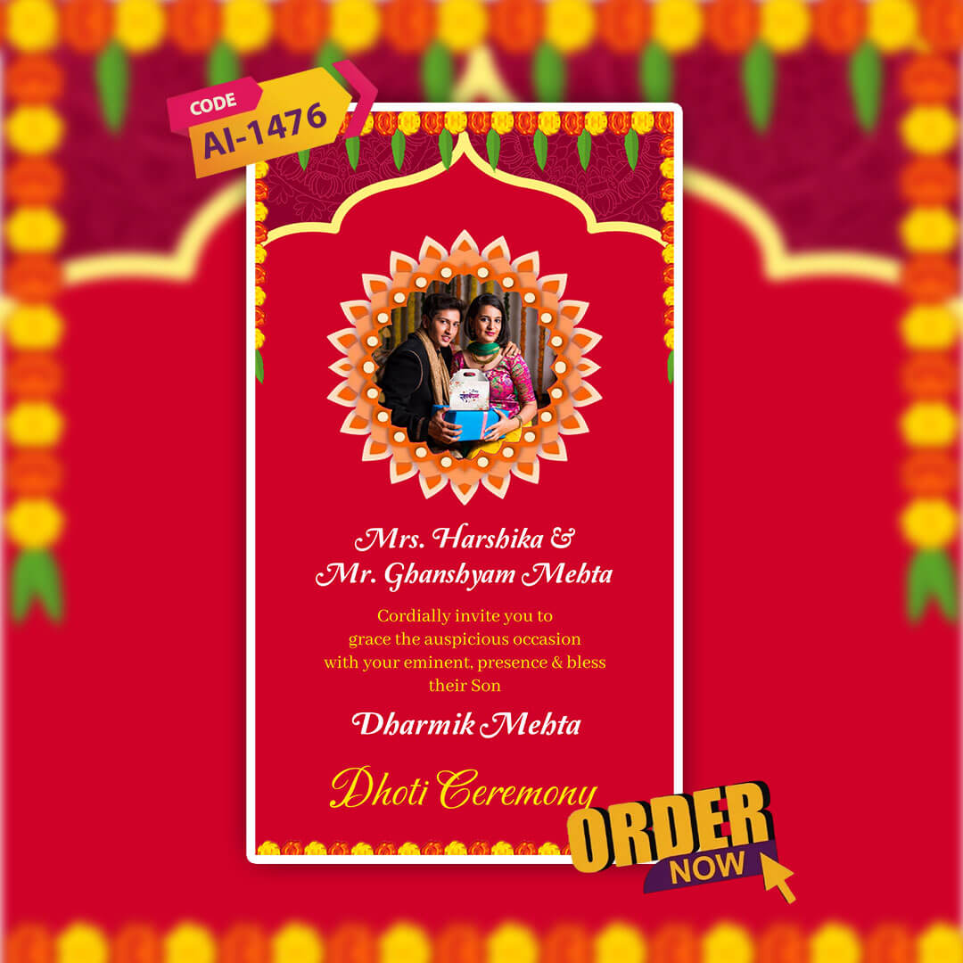 Dhoti Ceremony Invitation Video | Boyhood Celebration| AI-1476