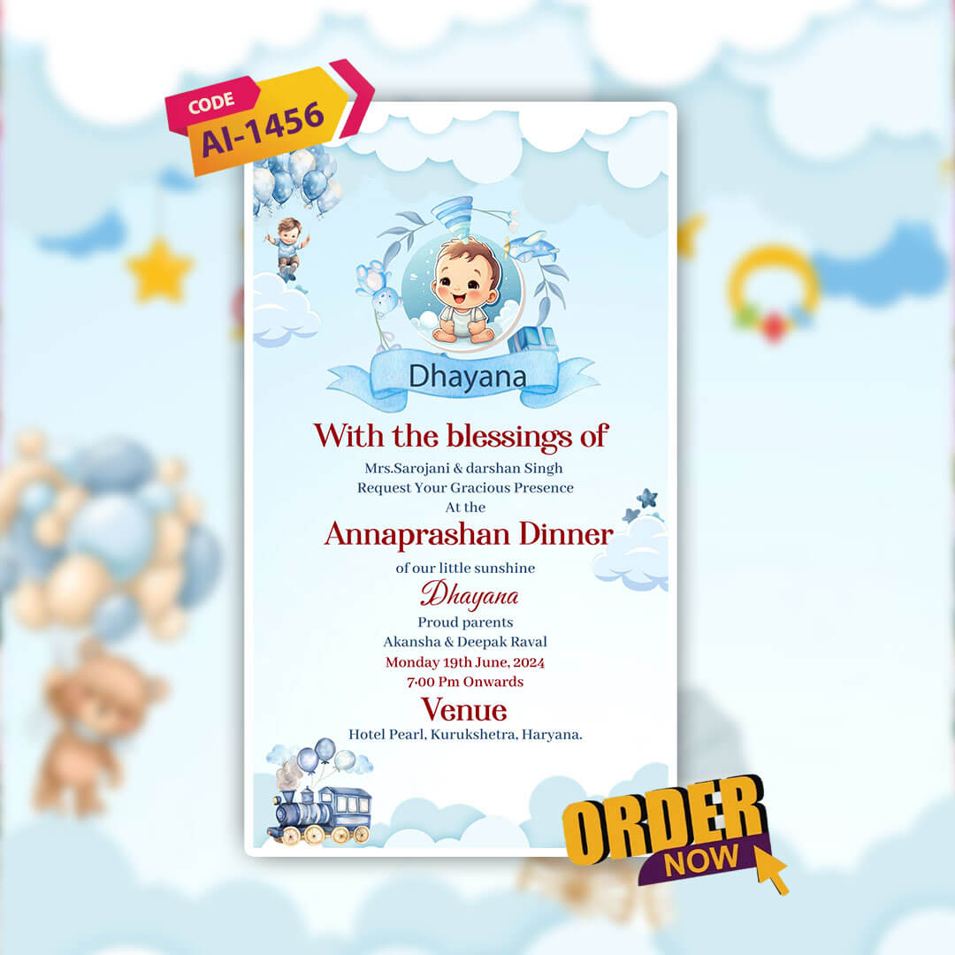 Annaprashan Invitation Video | Rice Ceremony Invitation | AI-1456