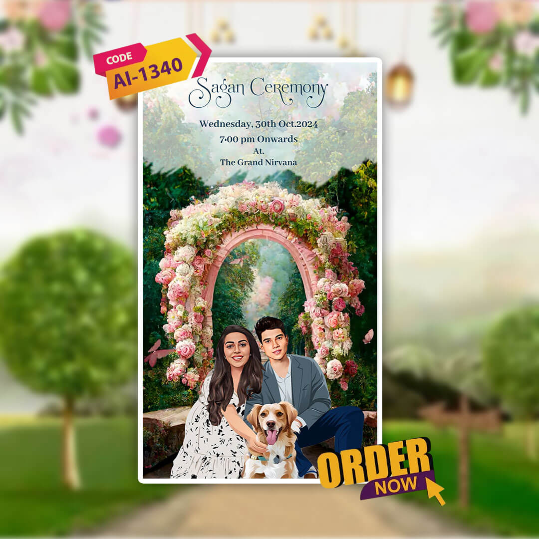 Digital Wedding Invitation Video | Garden Bliss| AI-1340