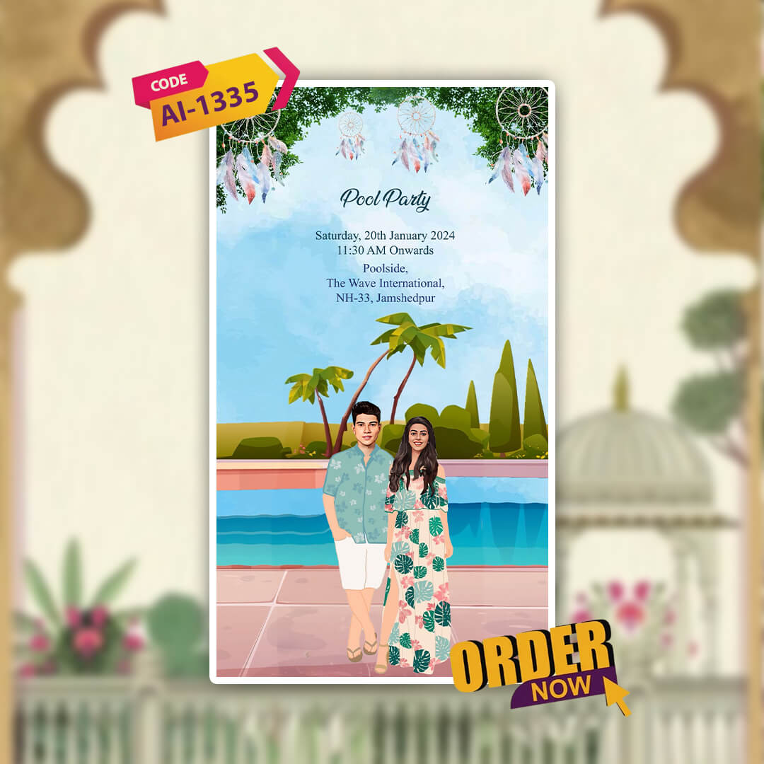 Digital Wedding Invitation Video | Poetic Invite | AI-1335