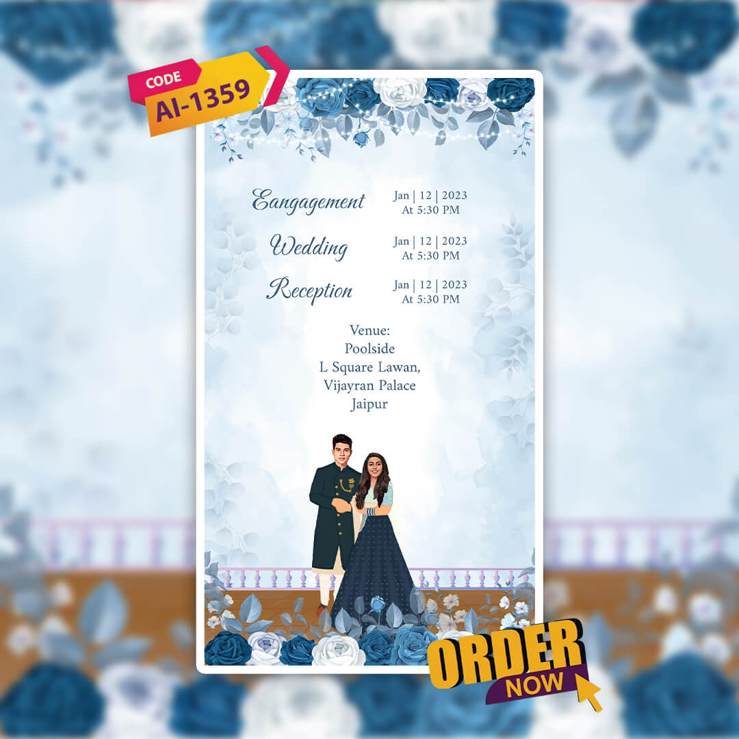 Digital Wedding Invitation Video | Artistic theme | AI-1359