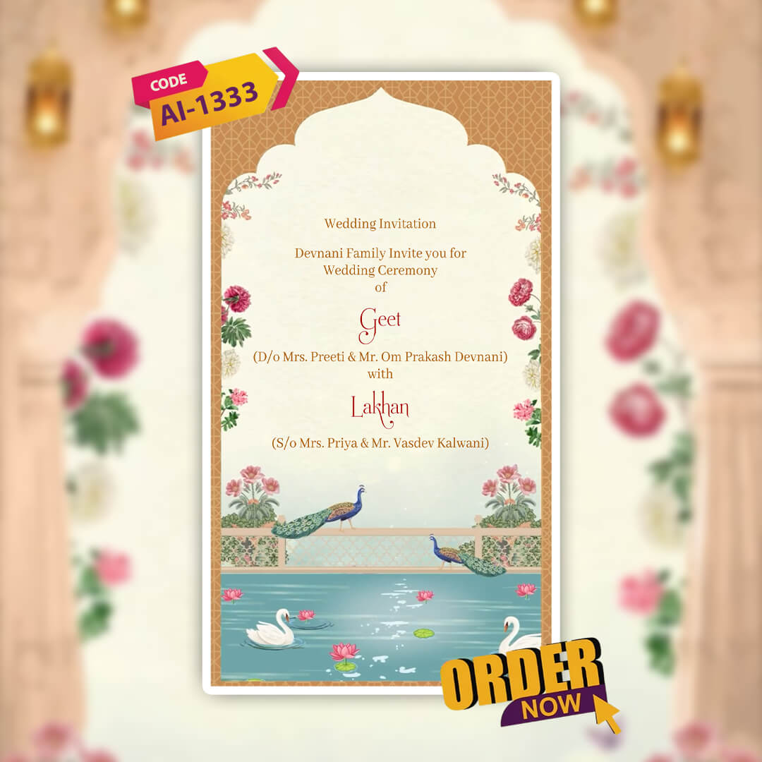Digital Wedding Invitation Video | Scenic Charm | AI-1333