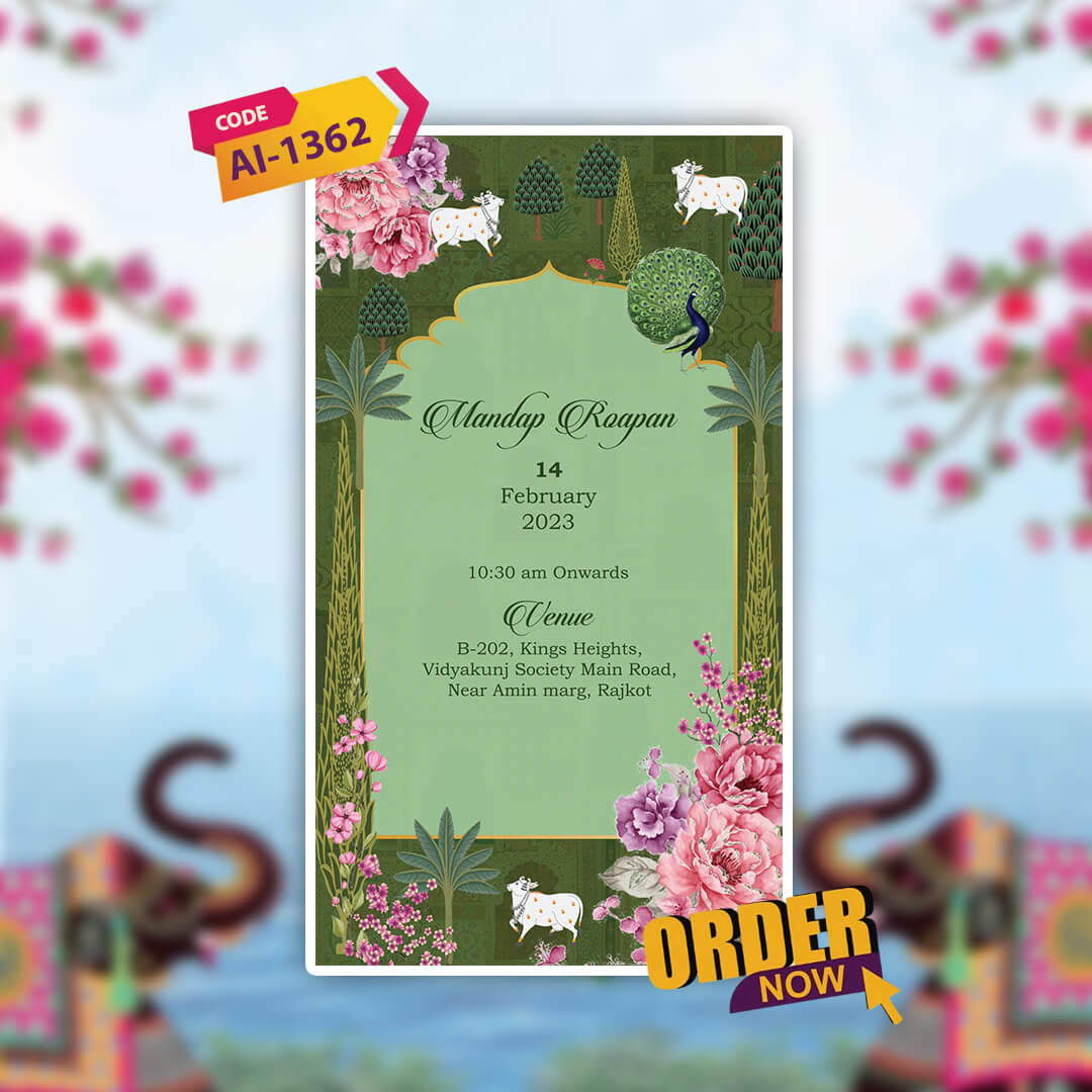 Digital Wedding Invitation Video | Artistic Wedding | AI-1362