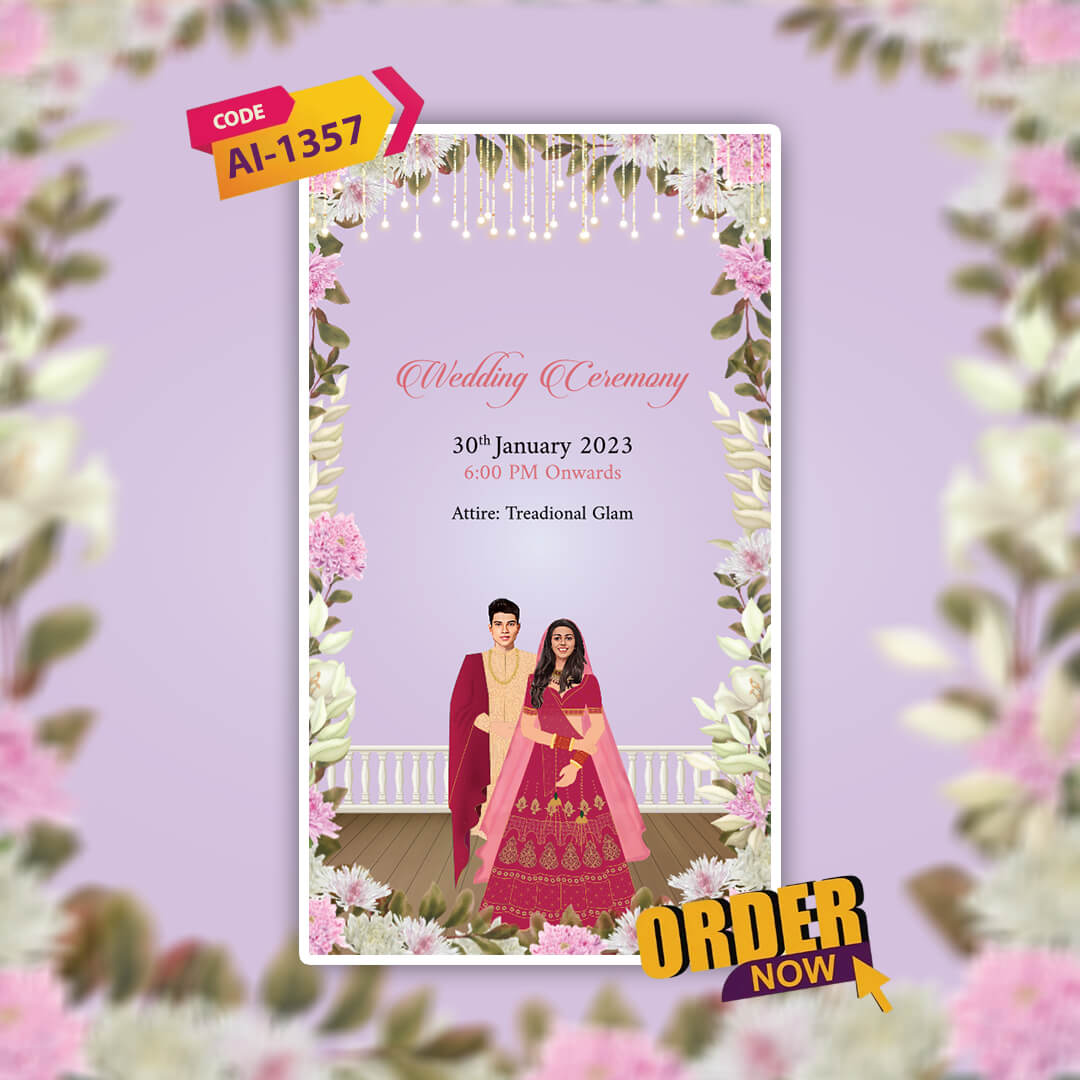 Digital Wedding Invitation Video | Romantic Theme |AI-1357