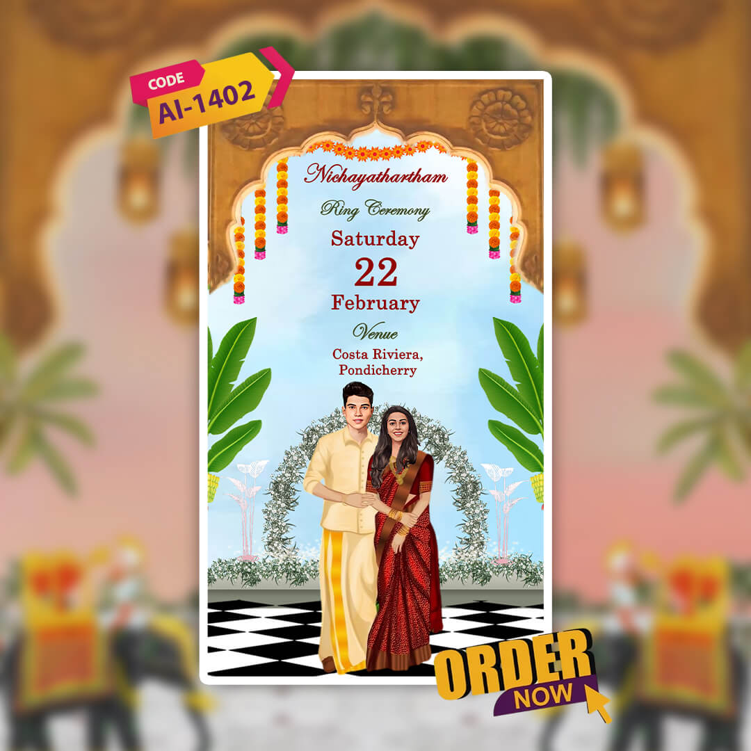 South Indian Wedding Invitation Video | Traditional Invite| AI-1402
