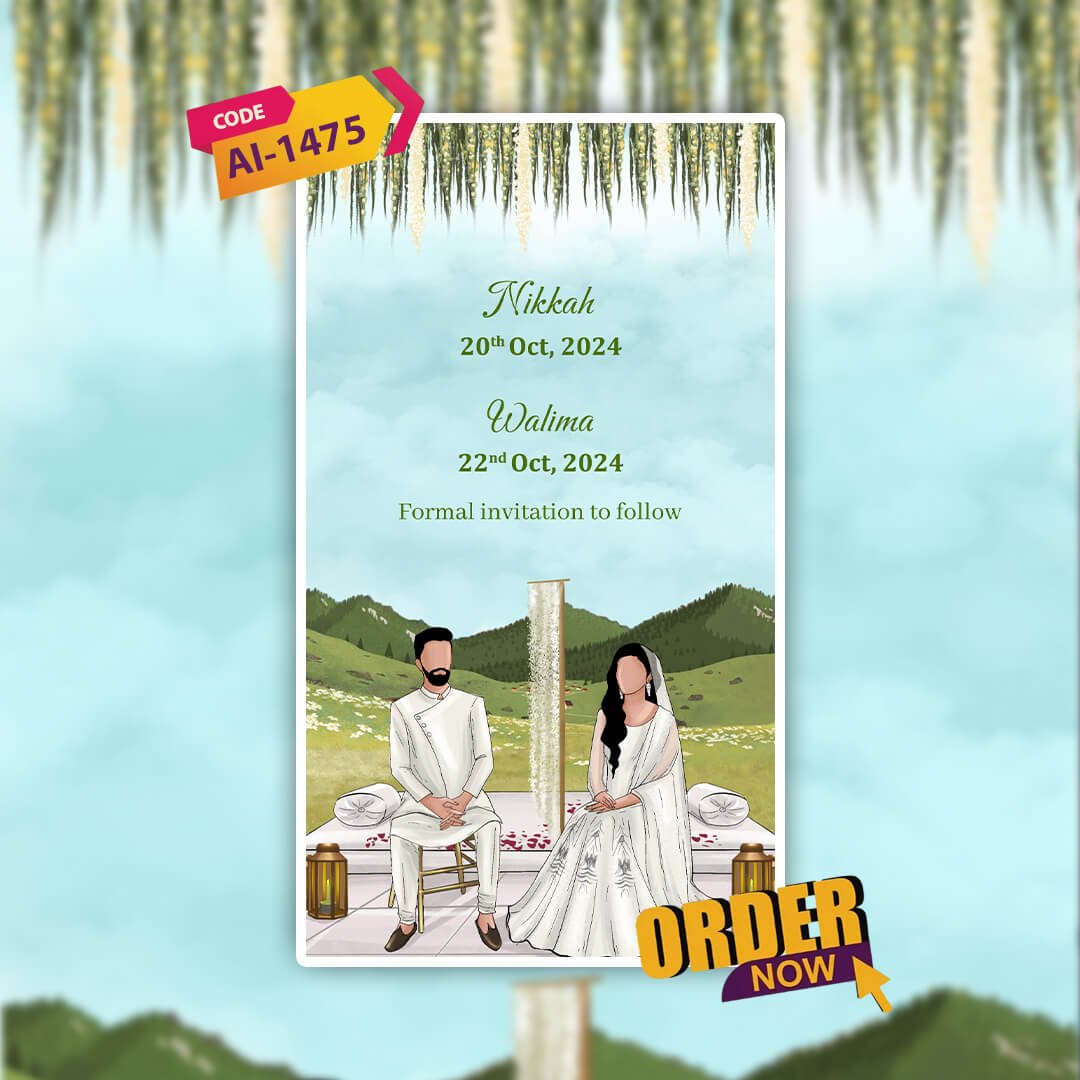 Save The Date Invitation Video & Days to Go Invites | Modest Celebration | AI-1475