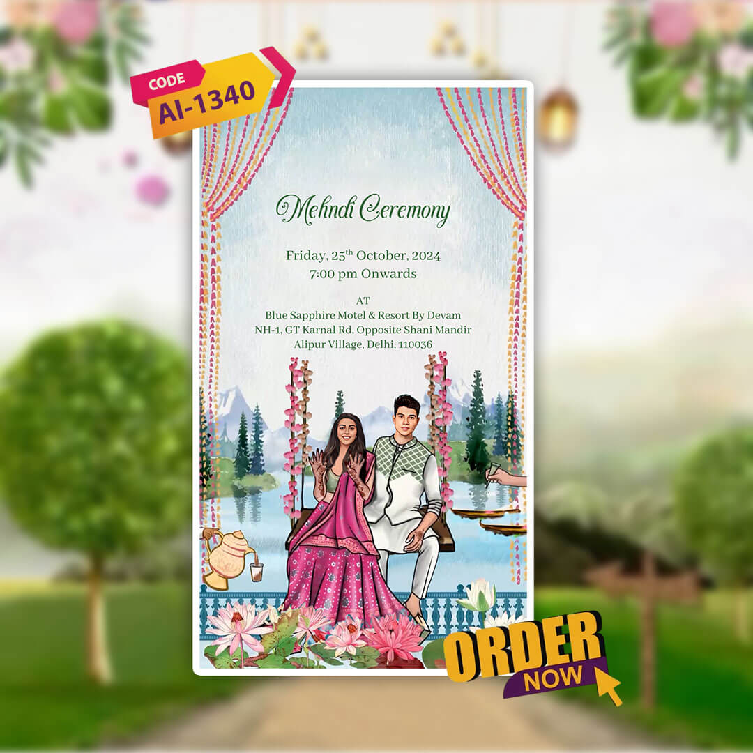 Digital Wedding Invitation Video | Garden Bliss| AI-1340