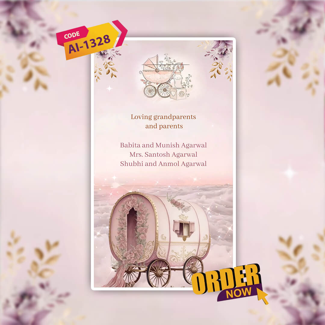 Baby Birth Announcement Invitation Video | Unique | AI-1328