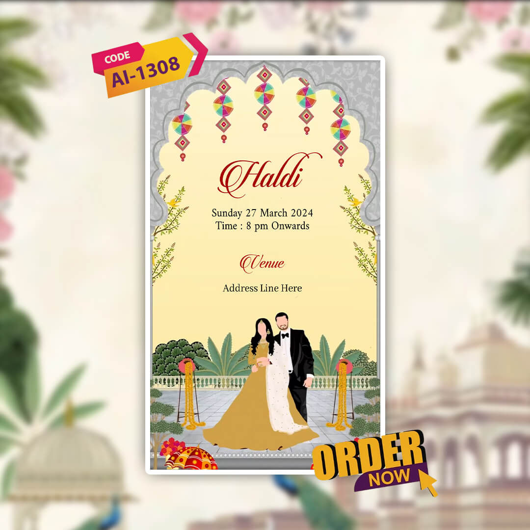 Digital Wedding Invitation Video | Classic theme | AI-1308