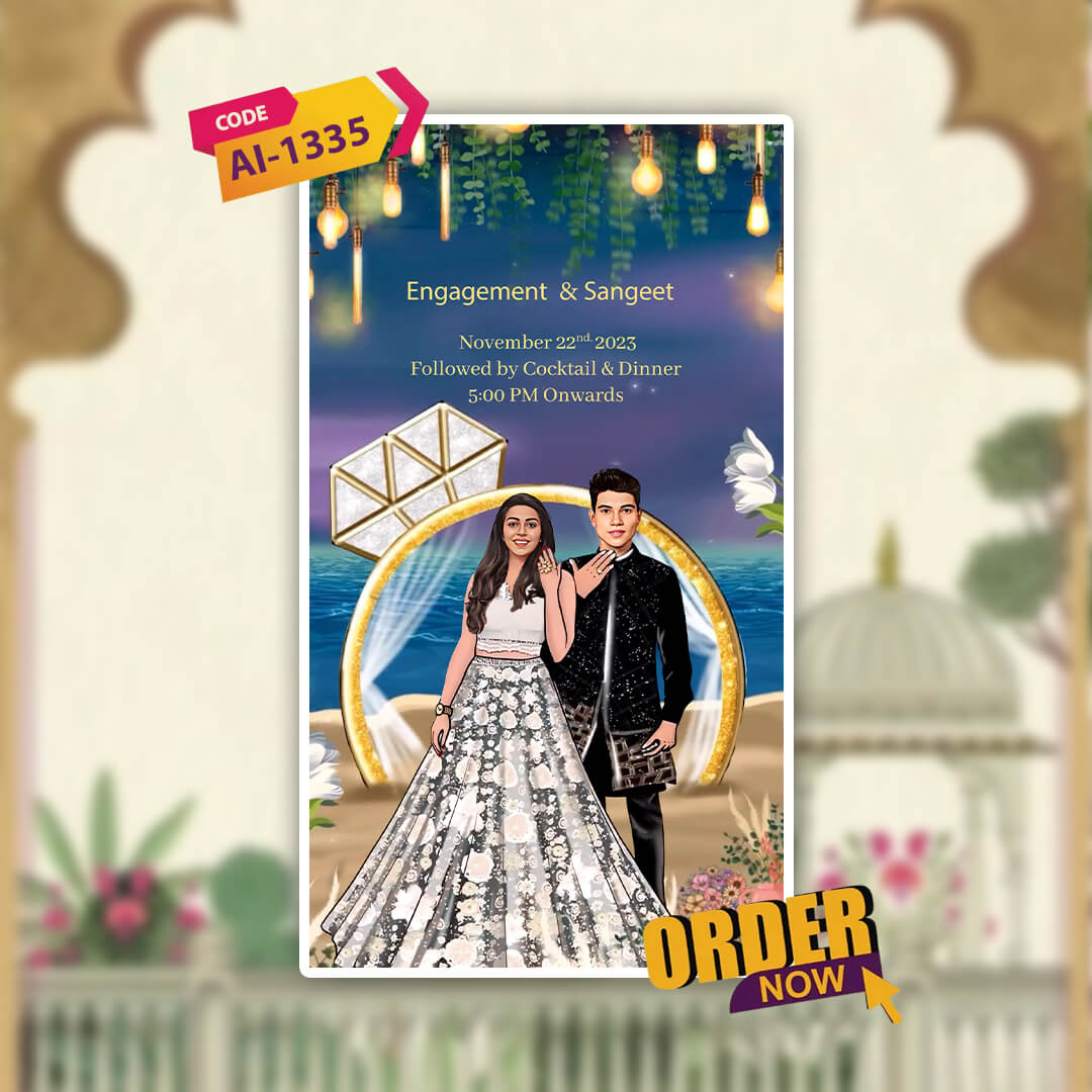 Digital Wedding Invitation Video | Poetic Invite | AI-1335