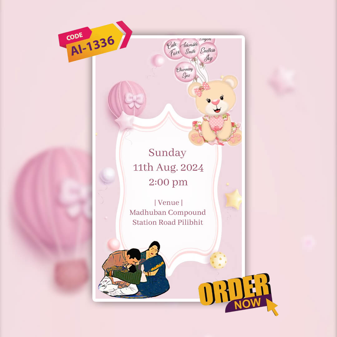 Baby Naming Ceremony | Cradle Ceremony Invitation Video | AI-1336