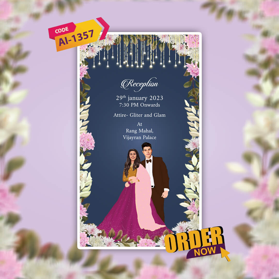 Digital Wedding Invitation Video | Romantic Theme |AI-1357