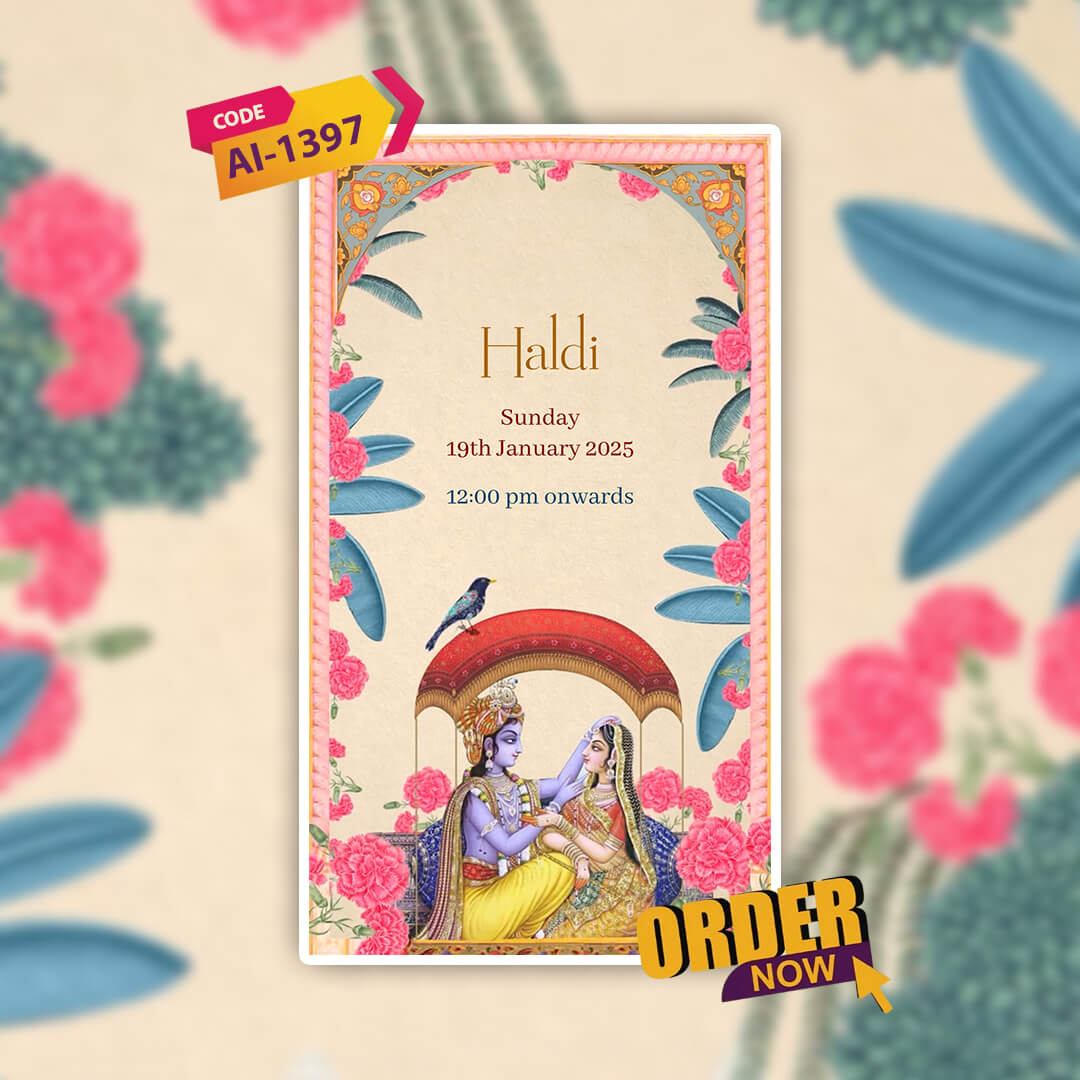 Digital Wedding Invitation Video | cultural motifs| AI-1397