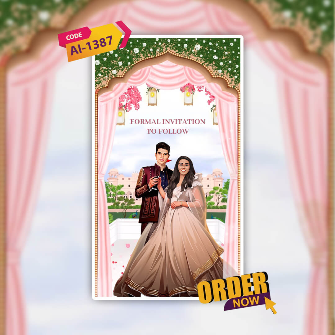 Save The Date Invitation Video & Days to Go Invites | Romantic Traditional | AI-1387