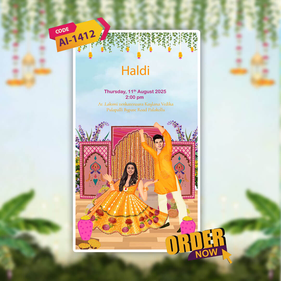 South Indian Wedding Invitation Video | Digital Desi Invite | AI-1412