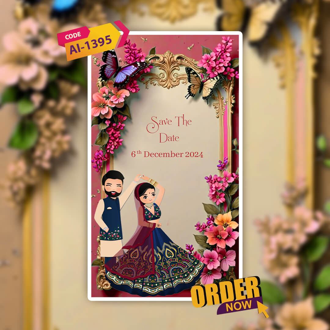 Save The Date Invitation Video & Days to Go Invites | Toon Styled | AI-1395
