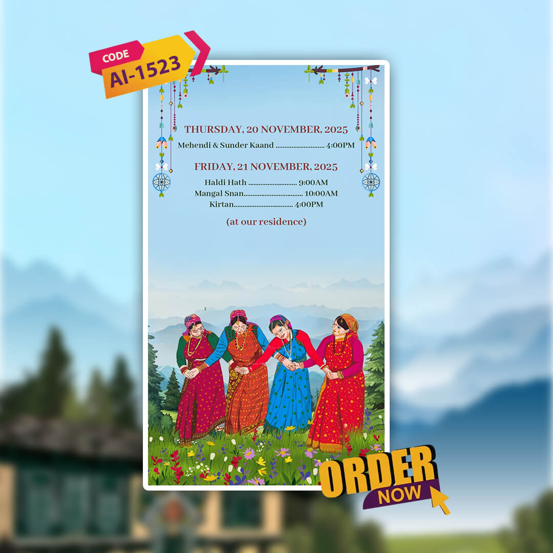 Uttarakhandi Wedding Invitation Video | AI-1523