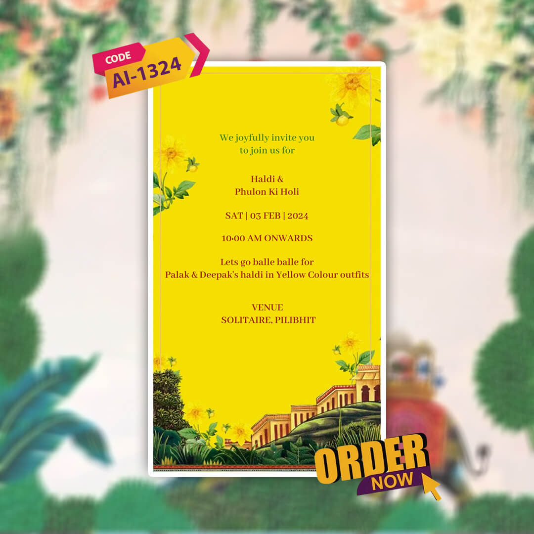 Digital Wedding Invitation Video | Stylish Template | AI-1324