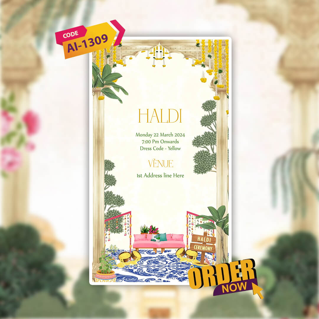 Digital Wedding Invitation Video | Custom Animation | AI-1309