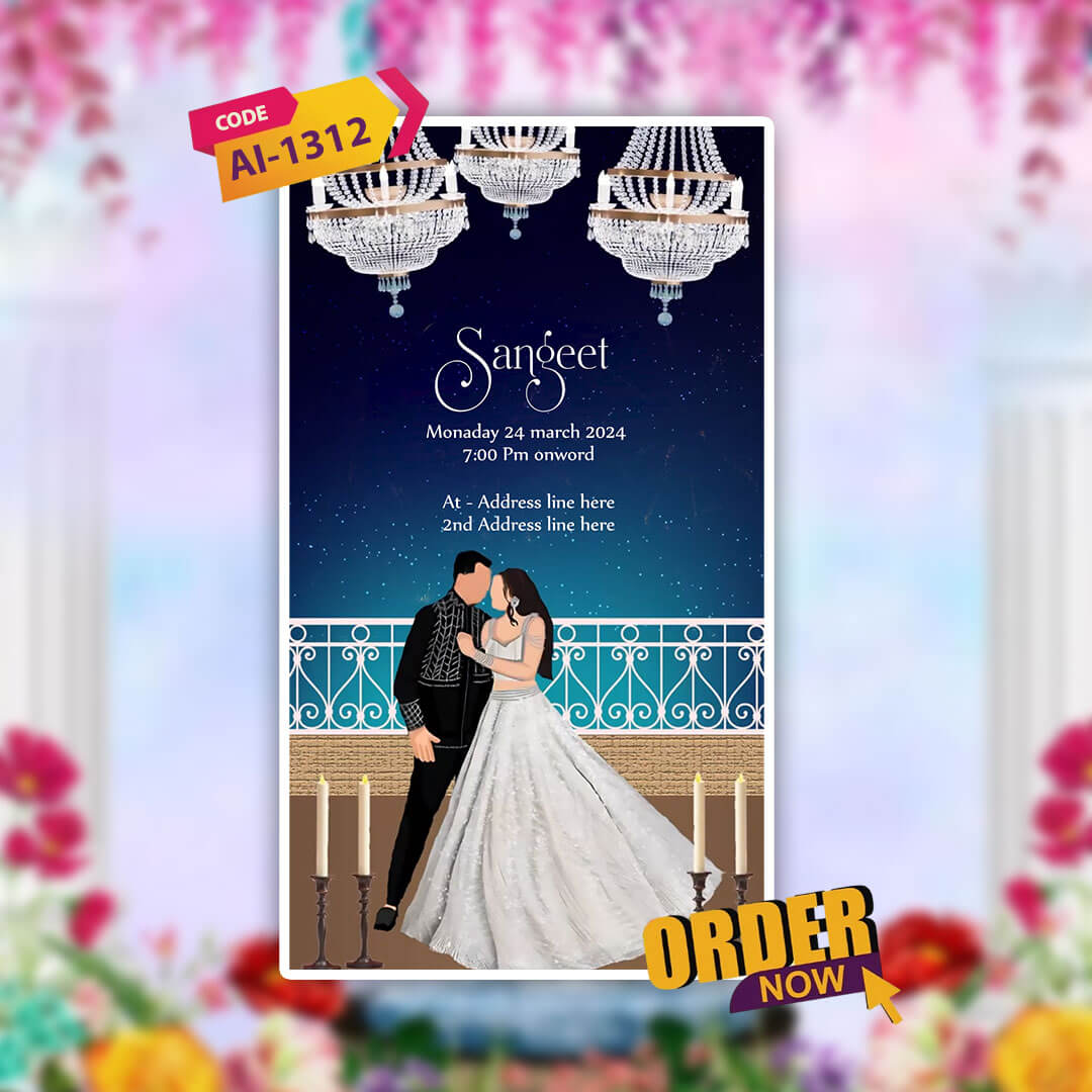Digital Wedding Invitation Video | Night theme | AI-1312