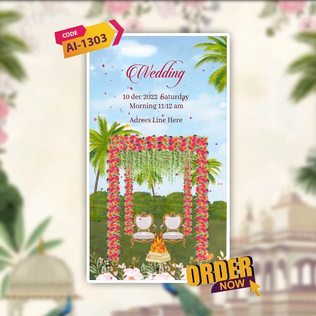 Digital Wedding Invitation Video | Modern theme | AI-1303