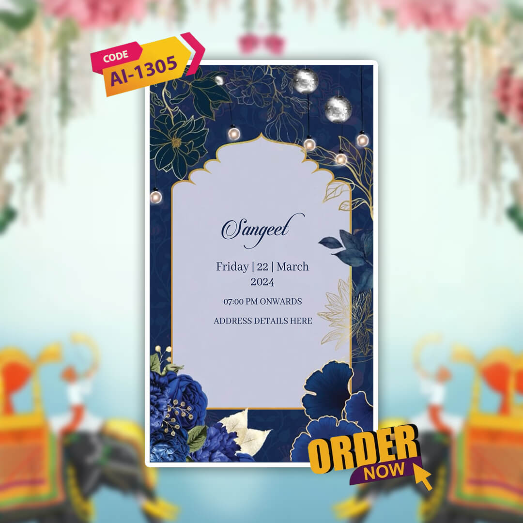 Digital Wedding Invitation Video | Floral themes | AI-1305