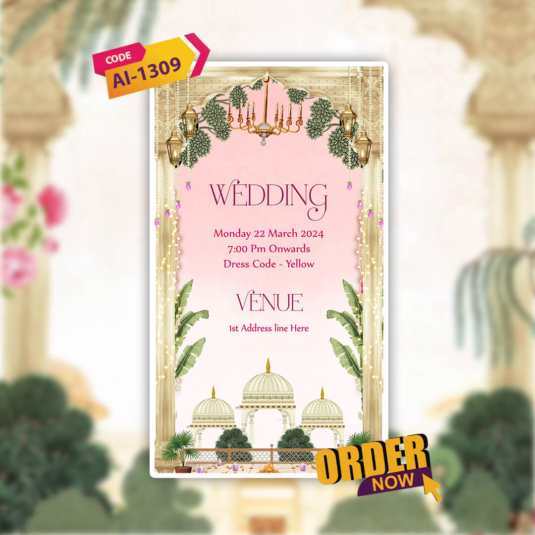 Digital Wedding Invitation Video | Custom Animation | AI-1309