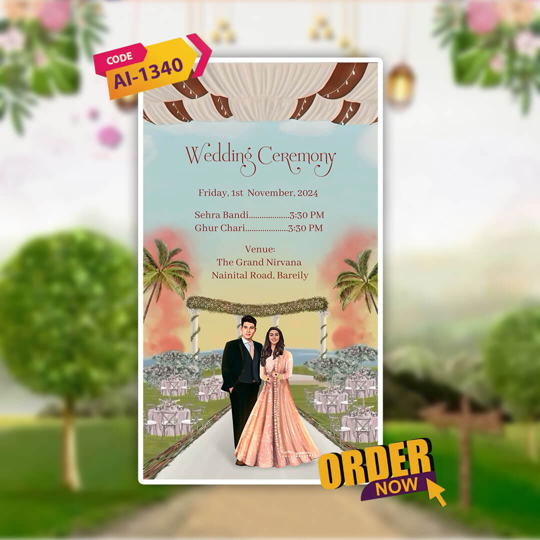 Digital Wedding Invitation Video | Garden Bliss| AI-1340