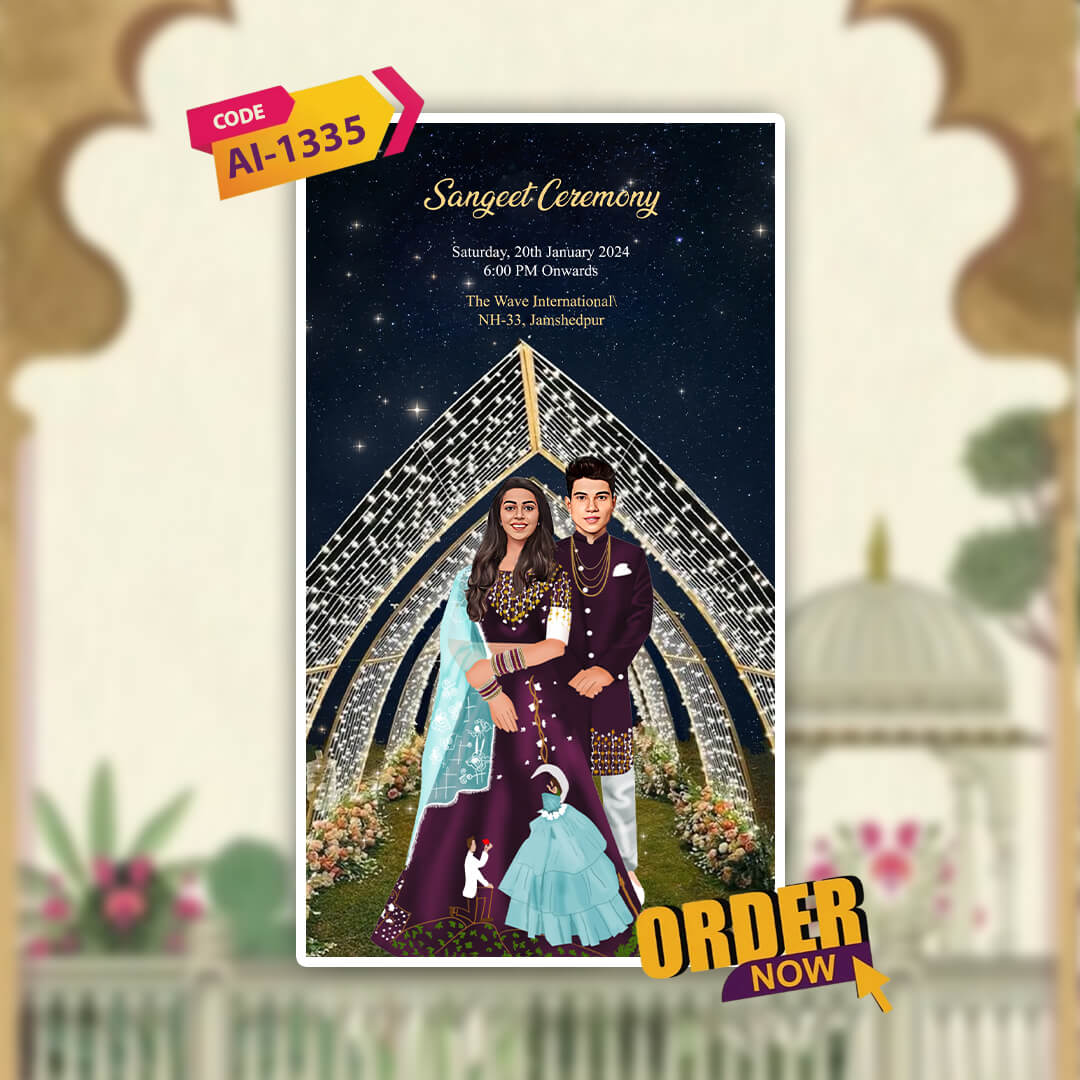 Digital Wedding Invitation Video | Poetic Invite | AI-1335
