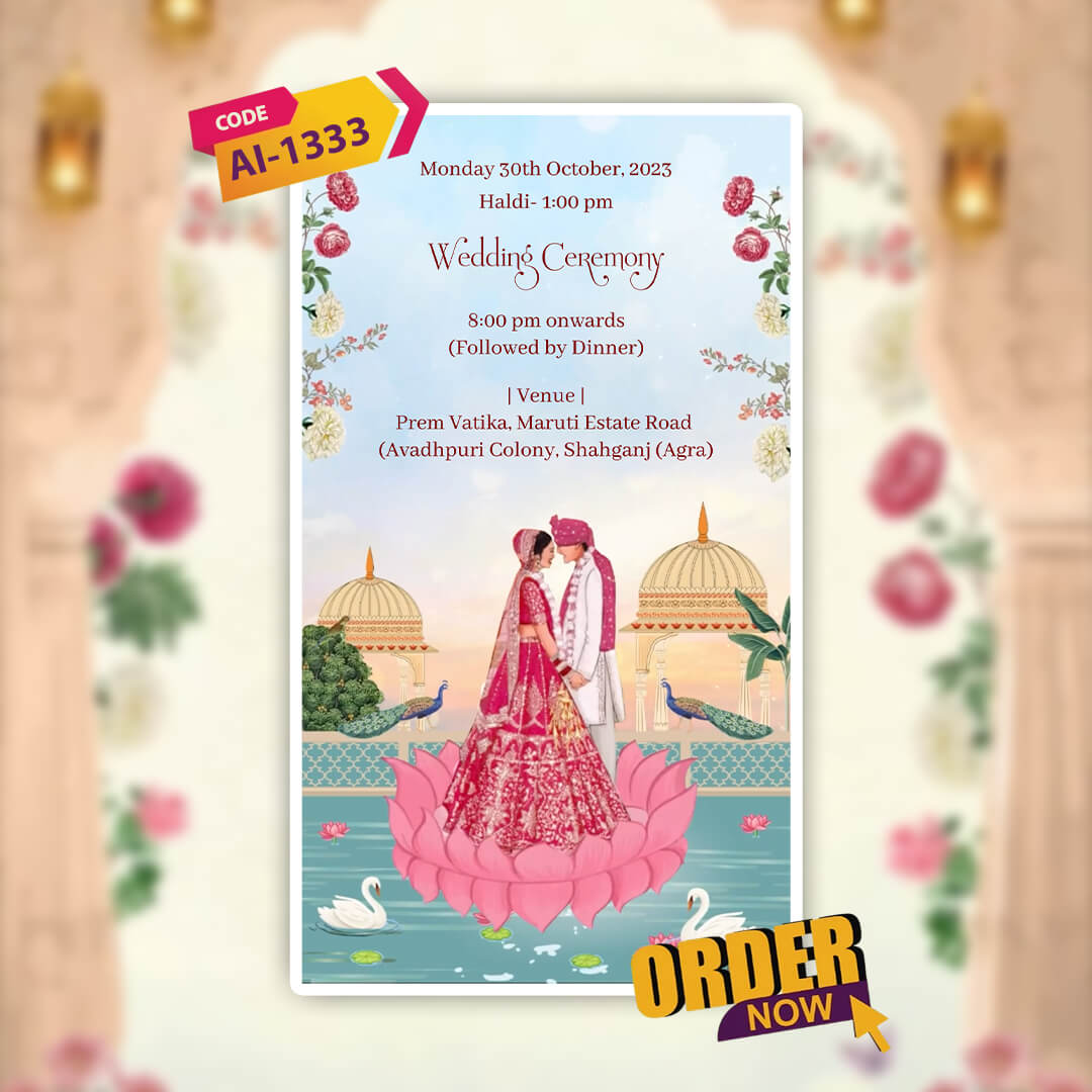 Digital Wedding Invitation Video | Scenic Charm | AI-1333