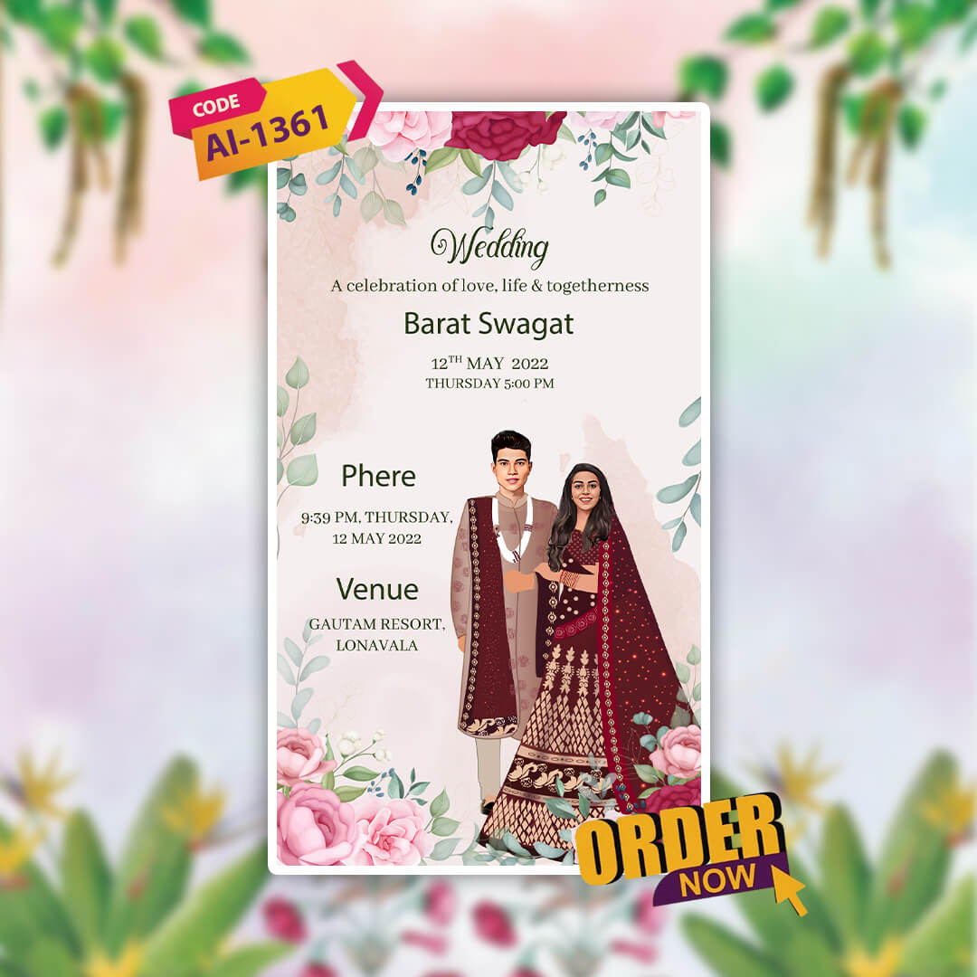 Digital Wedding Invitation Video | Sophisticated Reveal | AI-1361
