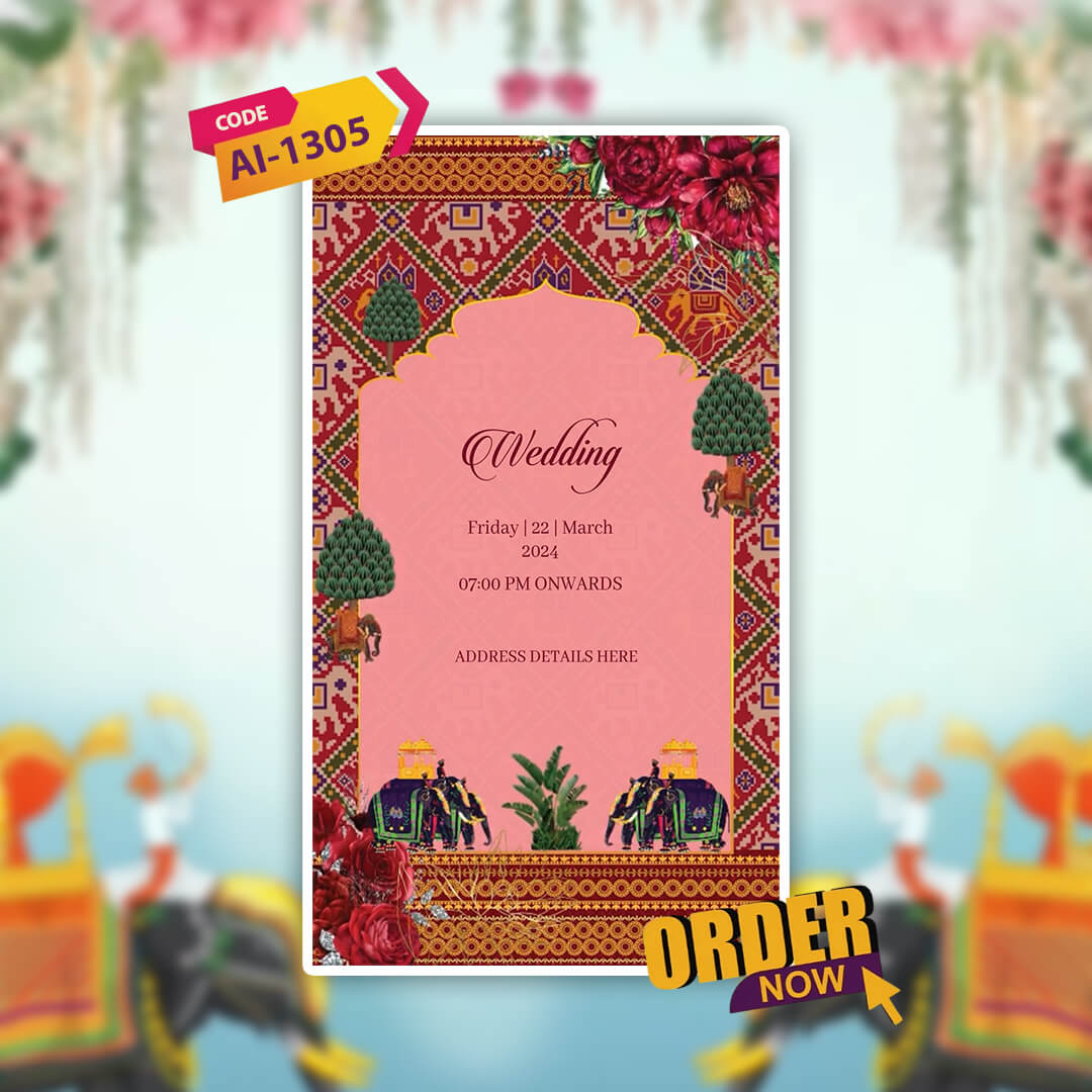 Digital Wedding Invitation Video | Floral themes | AI-1305